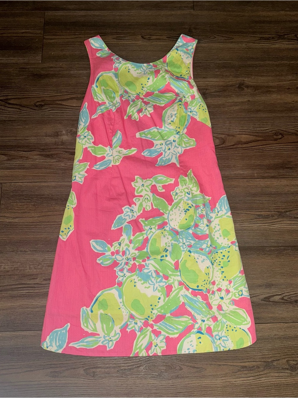 Vintage Lilly Pulitzer Hottie Pink Lemonade Sleeveless Shift Dress Size 4 Preppy
